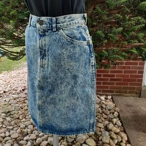 Vintage 80's Chic Jeans Acid Wash Denim Pencil Skirt VSCO Blogger Fave